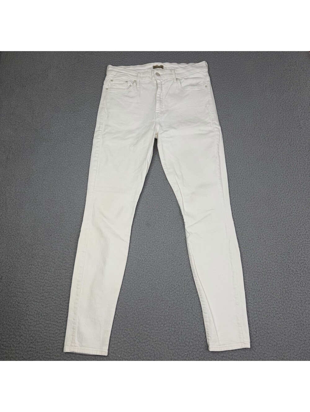 MOTHER High Waisted Looker Ankle Cream White Skinny Jeans Womens 30 (fits 30x28)